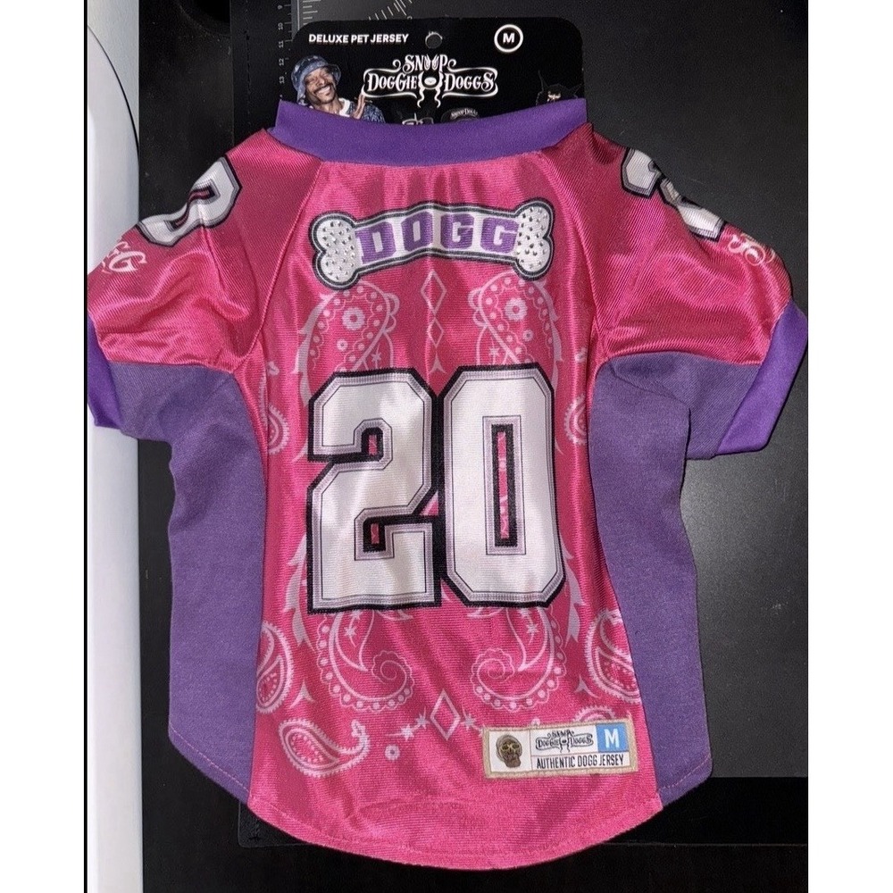 Snoop Doggie Doggs Boss Lady Deluxe Pet Jersey Pink Purple #20 Size Medium